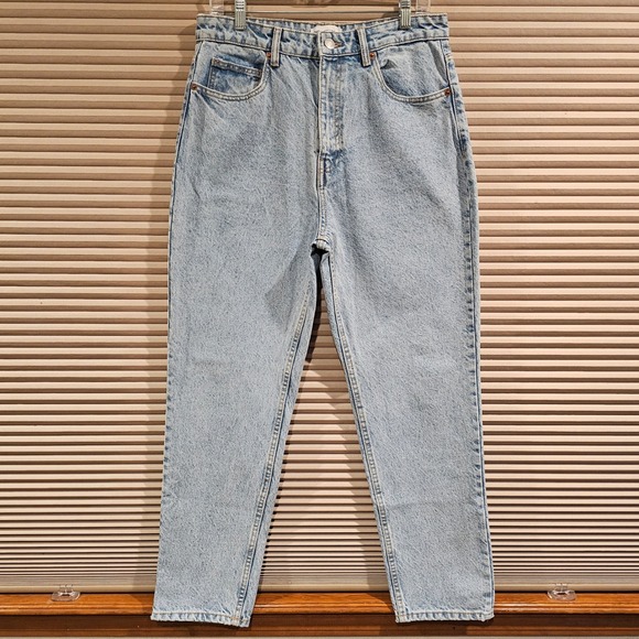 Zara Denim - Zara Womens High Waisted Mom Jeans Light Wash Blue Denim Size 10 Taper Leg 90s